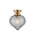Afton 23cm Flush Ceiling LightFlower Bud Shade 1 x E27 Brass/Smoke-1
