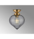 Afton 23cm Flush Ceiling LightFlower Bud Shade 1 x E27 Brass/Smoke-3