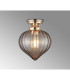 Afton 23cm Flush Ceiling LightFlower Bud Shade 1 x E27 French Gold/Cognac-3