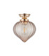 Afton 23cm Flush Ceiling LightFlower Bud Shade 1 x E27 French Gold/Cognac-4