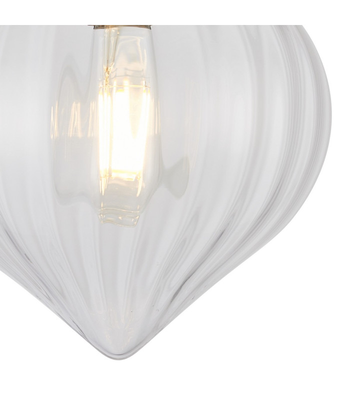 Afton 23cm Flush Ceiling LightFlower Bud Shade 1 x E27 French Gold/Clear-6