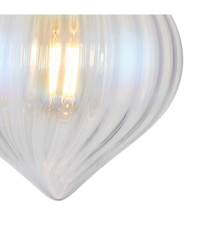 Afton 23cm Flush Ceiling LightFlower Bud Shade 1 x E27 French Gold/Iridescent Faded-6