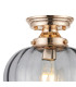 Afton 23cm Flush Ceiling LightFlower Bud Shade 1 x E27 French Gold/Smoke-5