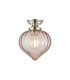 Afton 23cm Flush Ceiling LightFlower Bud Shade 1 x E27 Polished Nickel/Cognac-1