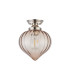 Afton 23cm Flush Ceiling LightFlower Bud Shade 1 x E27 Polished Nickel/Cognac-4