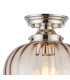 Afton 23cm Flush Ceiling LightFlower Bud Shade 1 x E27 Polished Nickel/Cognac-5