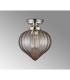 Afton 23cm Flush Ceiling LightFlower Bud Shade 1 x E27 Polished Nickel/Cognac-7