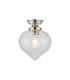 Afton 23cm Flush Ceiling LightFlower Bud Shade 1 x E27 Polished Nickel/Clear-1