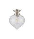 Afton 23cm Flush Ceiling LightFlower Bud Shade 1 x E27 Polished Nickel/Clear-4