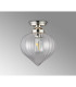 Afton 23cm Flush Ceiling LightFlower Bud Shade 1 x E27 Polished Nickel/Clear-7