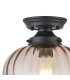 Afton 23cm Flush Ceiling LightFlower Bud Shade 1 x E27 Satin Black/Cognac-5