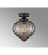 Afton 23cm Flush Ceiling LightFlower Bud Shade 1 x E27 Satin Black/Cognac-7