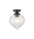 Afton 23cm Flush Ceiling LightFlower Bud Shade 1 x E27 Satin Black/Clear-1