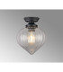 Afton 23cm Flush Ceiling LightFlower Bud Shade 1 x E27 Satin Black/Clear-3