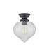 Afton 23cm Flush Ceiling LightFlower Bud Shade 1 x E27 Satin Black/Clear-4