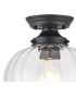 Afton 23cm Flush Ceiling LightFlower Bud Shade 1 x E27 Satin Black/Clear-5