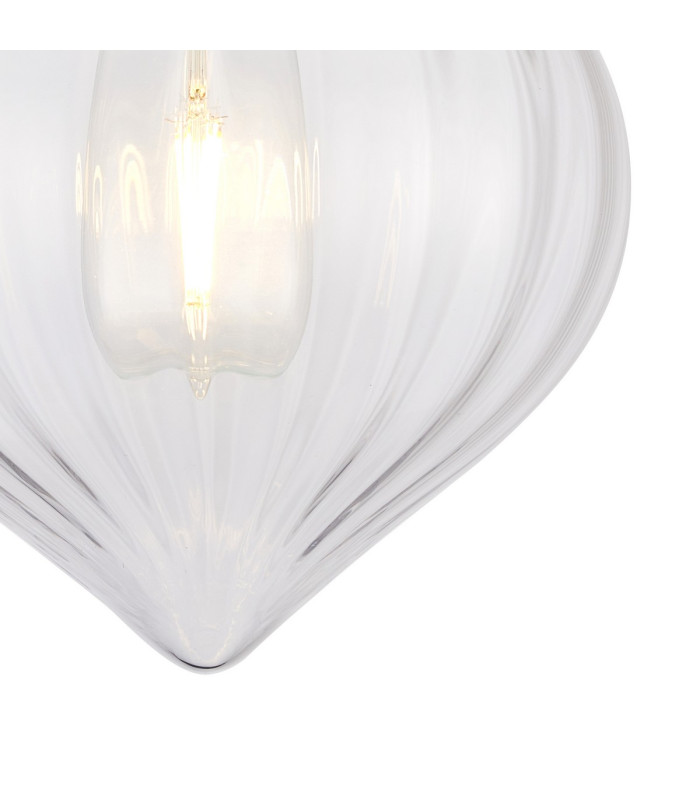 Afton 23cm Flush Ceiling LightFlower Bud Shade 1 x E27 Satin Black/Clear-6