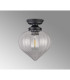 Afton 23cm Flush Ceiling LightFlower Bud Shade 1 x E27 Satin Black/Clear-7