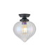 Afton 23cm Flush Ceiling LightFlower Bud Shade 1 x E27 Satin Black/Iridescent Faded-1