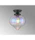Afton 23cm Flush Ceiling LightFlower Bud Shade 1 x E27 Satin Black/Iridescent Faded-3