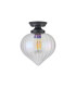 Afton 23cm Flush Ceiling LightFlower Bud Shade 1 x E27 Satin Black/Iridescent Faded-4