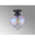 Afton 23cm Flush Ceiling LightFlower Bud Shade 1 x E27 Satin Black/Iridescent Faded-7