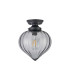 Afton 23cm Flush Ceiling LightFlower Bud Shade 1 x E27 Satin Black/Smoke-4