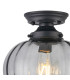 Afton 23cm Flush Ceiling LightFlower Bud Shade 1 x E27 Satin Black/Smoke-5