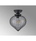 Afton 23cm Flush Ceiling LightFlower Bud Shade 1 x E27 Satin Black/Smoke-7