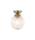 Afton Flush Ceiling Light20cm Acorn Ribbed Glass 1 x E27 Antique Brass/Clear-1