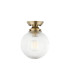 Afton Flush Ceiling Light20cm Acorn Ribbed Glass 1 x E27 Antique Brass/Clear-4