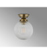 Afton Flush Ceiling Light20cm Acorn Ribbed Glass 1 x E27 Antique Brass/Clear-7