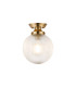 Afton Flush Ceiling Light20cm Acorn Ribbed Glass 1 x E27 Brass/Clear-1
