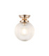 Afton Flush Ceiling Light20cm Acorn Ribbed Glass 1 x E27 French Gold/Clear-1