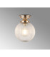 Afton Flush Ceiling Light20cm Acorn Ribbed Glass 1 x E27 French Gold/Clear-3