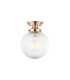 Afton Flush Ceiling Light20cm Acorn Ribbed Glass 1 x E27 French Gold/Clear-4