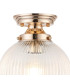 Afton Flush Ceiling Light20cm Acorn Ribbed Glass 1 x E27 French Gold/Clear-5