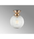 Afton Flush Ceiling Light20cm Acorn Ribbed Glass 1 x E27 French Gold/Clear-7
