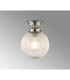 Afton Flush Ceiling Light20cm Acorn Ribbed Glass 1 x E27 Polished Nickel/Clear-3