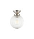 Afton Flush Ceiling Light20cm Acorn Ribbed Glass 1 x E27 Polished Nickel/Clear-4