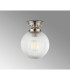 Afton Flush Ceiling Light20cm Acorn Ribbed Glass 1 x E27 Polished Nickel/Clear-7