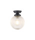 Afton Flush Ceiling Light20cm Acorn Ribbed Glass 1 x E27 Satin Black/Clear-1