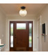 Afton Flush Ceiling Light20cm Acorn Ribbed Glass 1 x E27 Satin Black/Clear-4