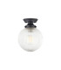Afton Flush Ceiling Light20cm Acorn Ribbed Glass 1 x E27 Satin Black/Clear-5
