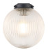 Afton Flush Ceiling Light20cm Acorn Ribbed Glass 1 x E27 Satin Black/Clear-7