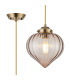 Afton 23cm Single Pendant Flower Bud Shade 1 x E27 Antique Brass/Golden Brown Braided Cable/Cognac-1