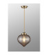 Afton 23cm Single Pendant Flower Bud Shade 1 x E27 Antique Brass/Golden Brown Braided Cable/Cognac-3