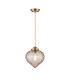 Afton 23cm Single Pendant Flower Bud Shade 1 x E27 Antique Brass/Golden Brown Braided Cable/Cognac-4