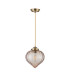 Afton 23cm Single Pendant Flower Bud Shade 1 x E27 Antique Brass/Golden Brown Braided Cable/Cognac-5