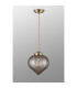 Afton 23cm Single Pendant Flower Bud Shade 1 x E27 Antique Brass/Golden Brown Braided Cable/Cognac-8